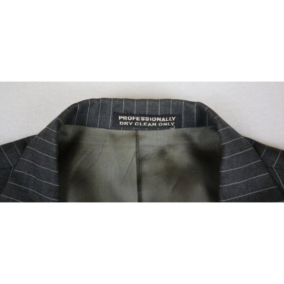 MEN'S GRAY PINSTRIPE BLAZER SUIT JACKET - SHERMAN'S - SIZE 42R - Picture 2 of 8